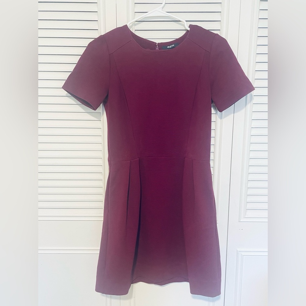 Madewell Shelby Short-Sleeve Pleated-Waist Mini Dress